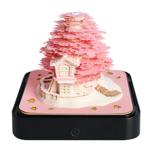 Omoshiroi Block 3D Notepad Sakura Treehouse 3D Calendar 2024 3D Memo Pad Block Notes Offices Paper Notes Christmas Birthday Gift